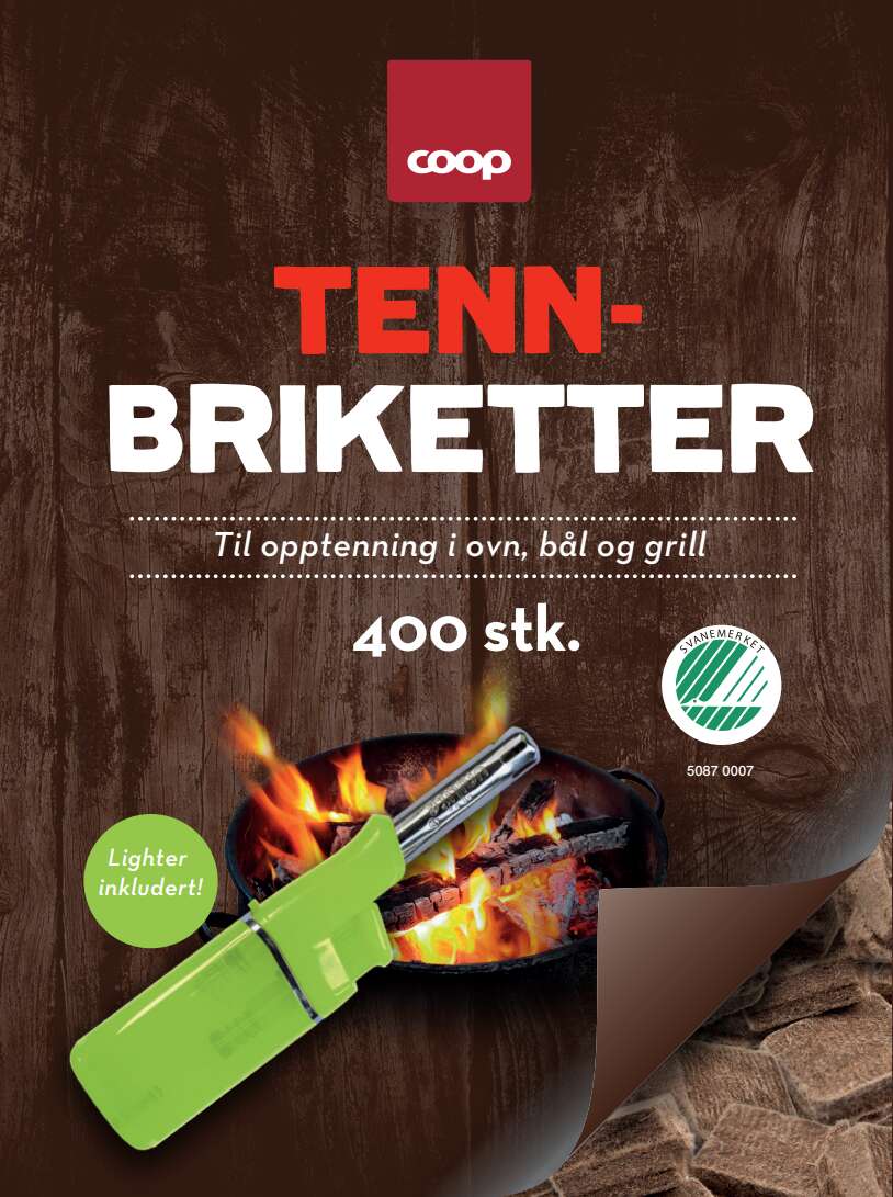 Coop tennbriketter m/lighter 400stk