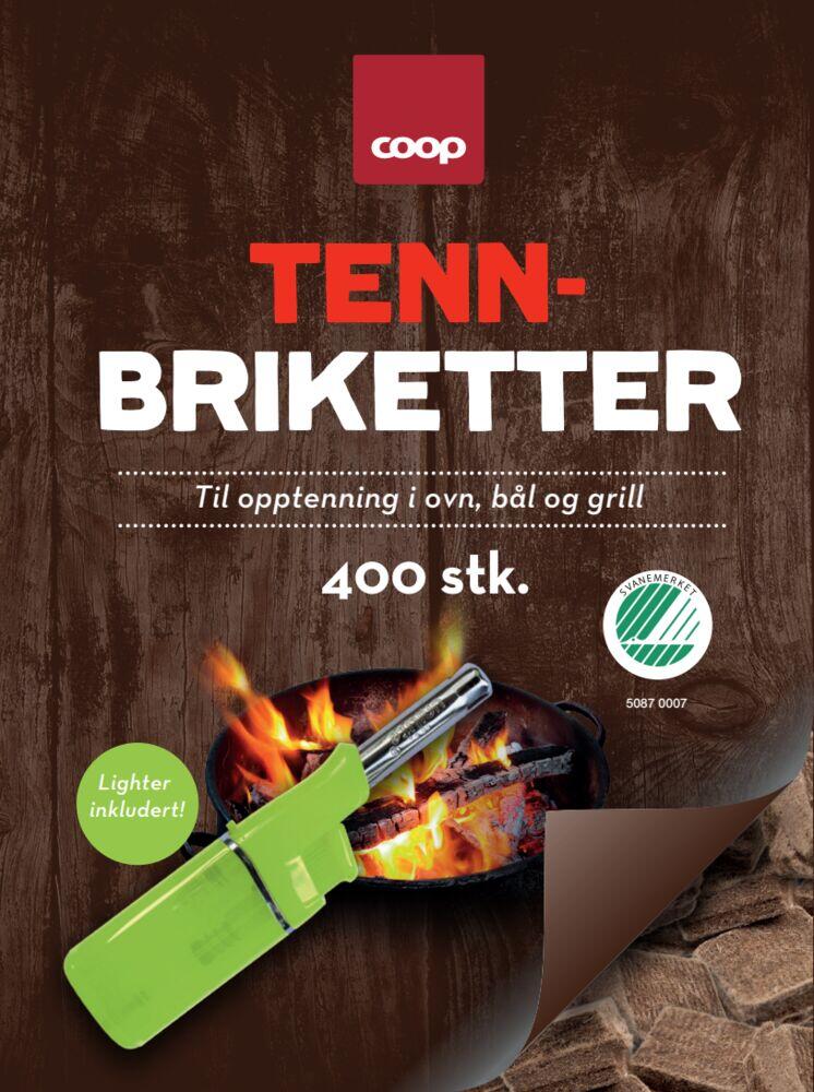 Coop tennbriketter m/lighter 400stk