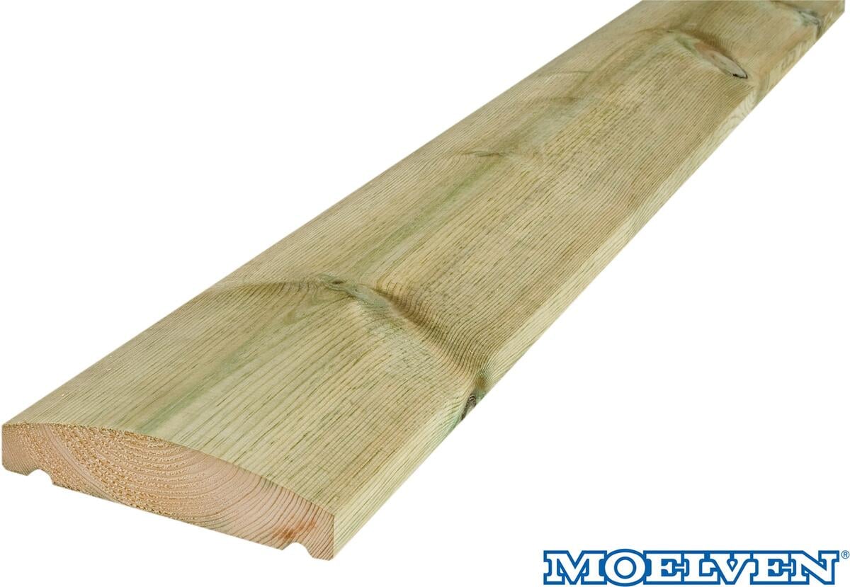 34x145 Impregnert rund altanrekke