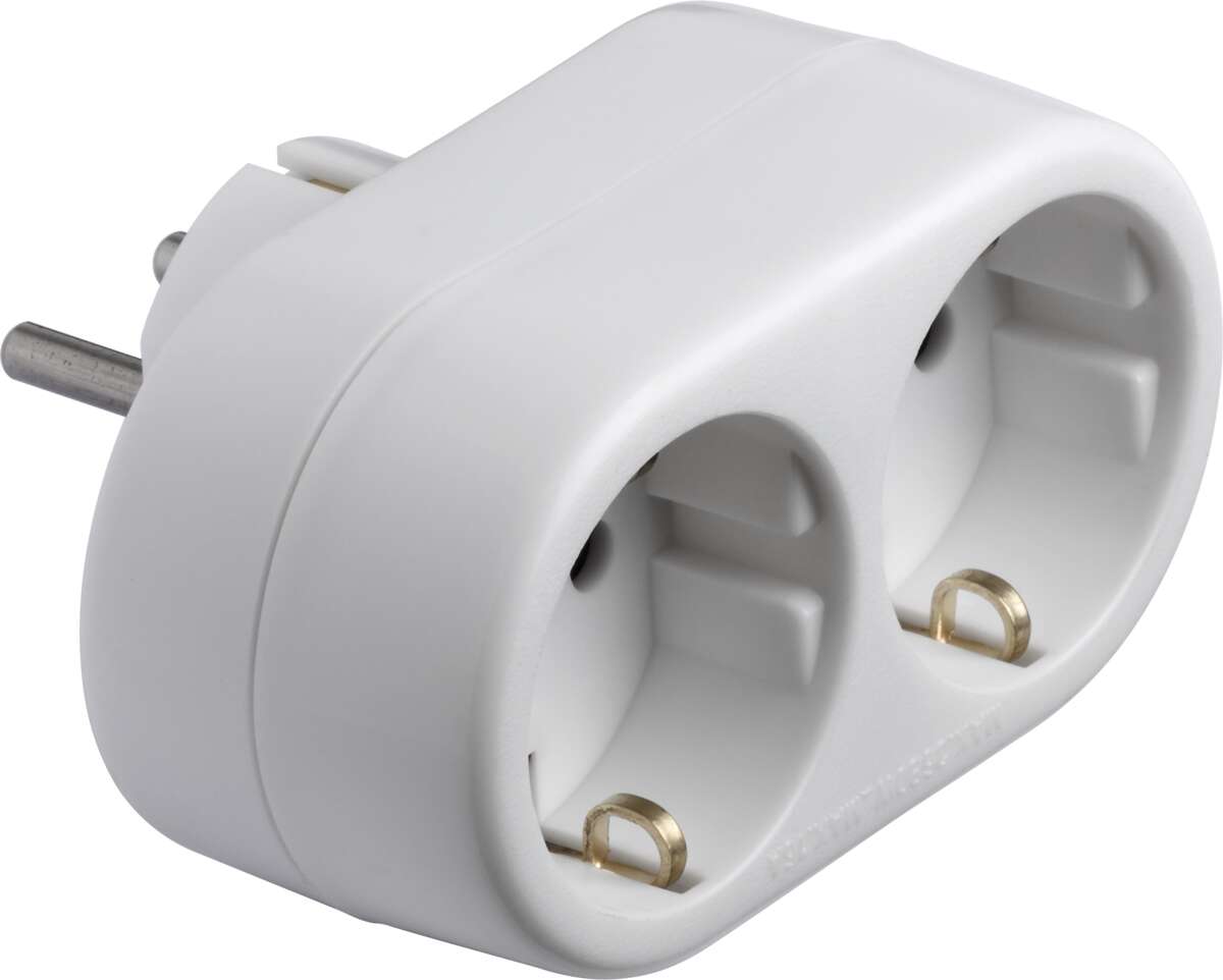 Dobbeltstøpsel m/jord (hvit)