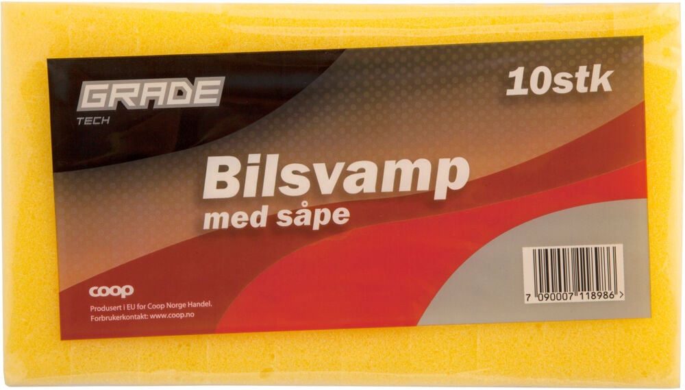 Grade bilsvamp med såpe 10-pk