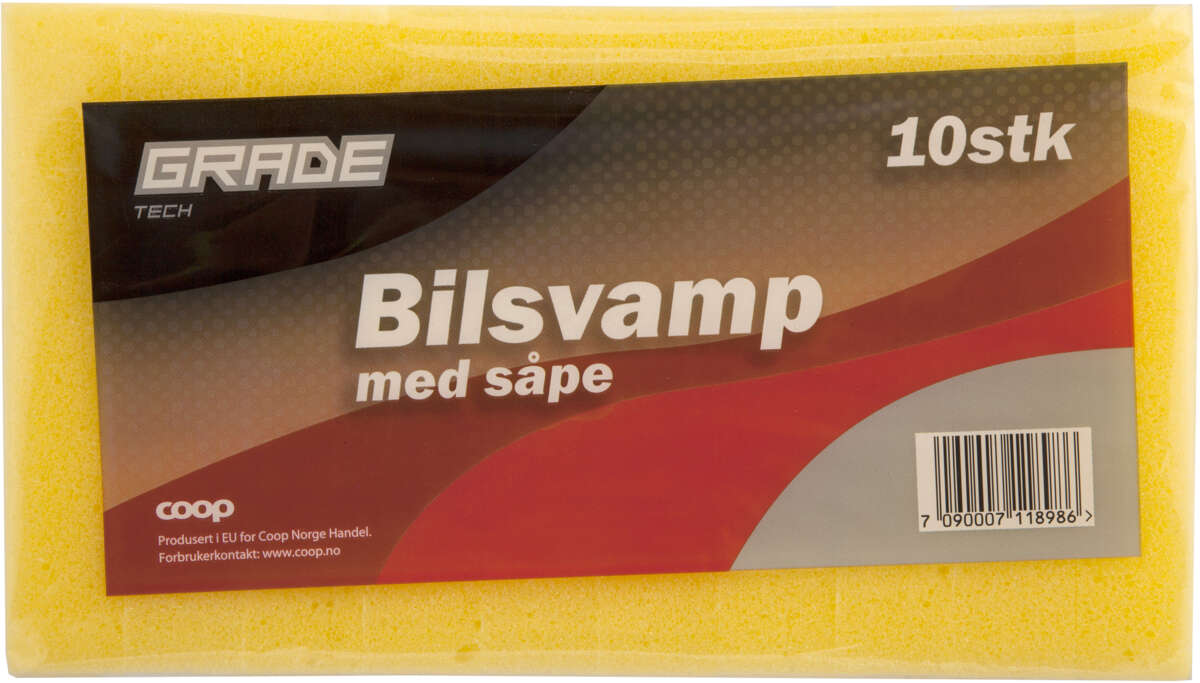 Grade bilsvamp med såpe 10-pk