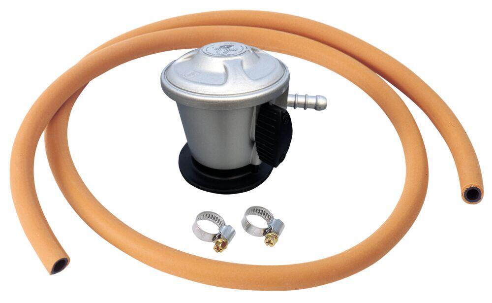 Gassregulatorsett med slange og klemmer