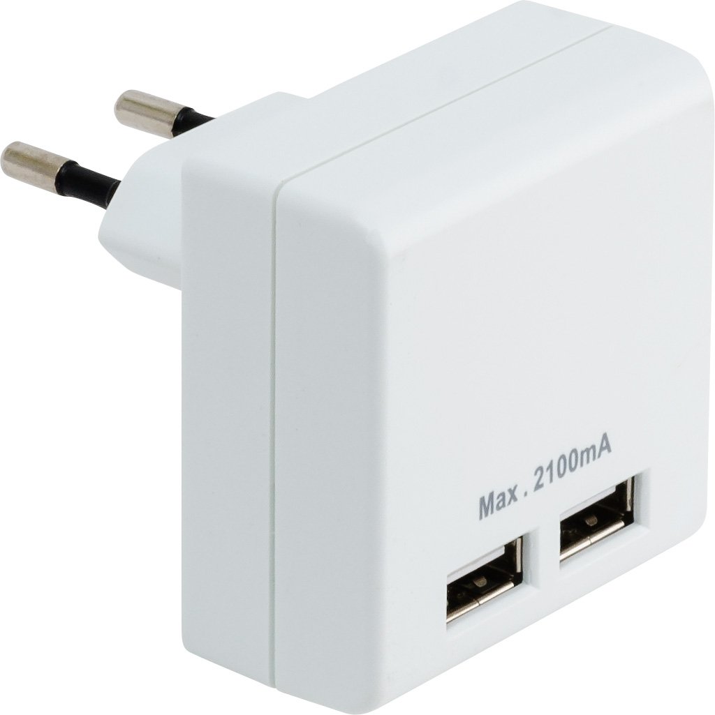 Geila dobbelstøpsel med 2 stykk USB-lader