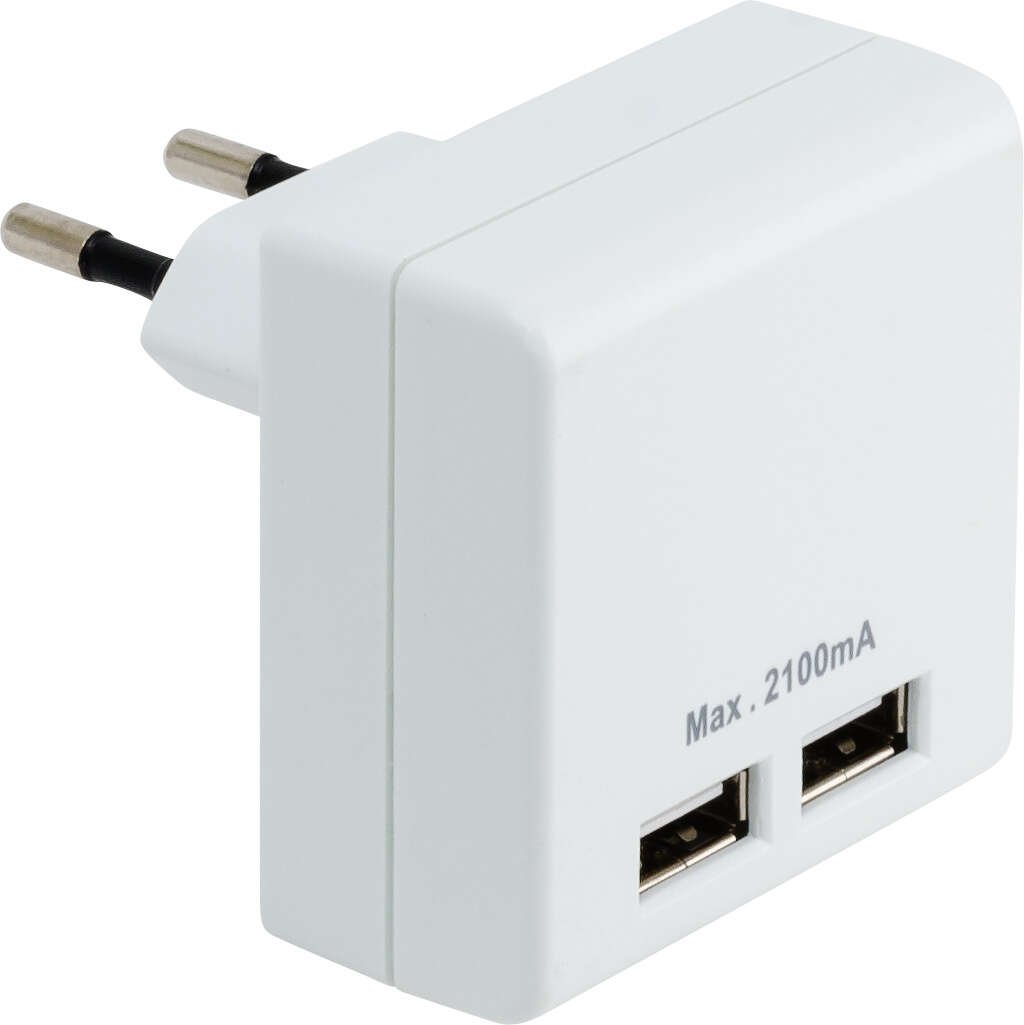 Geila dobbelstøpsel med 2 stykk USB-lader