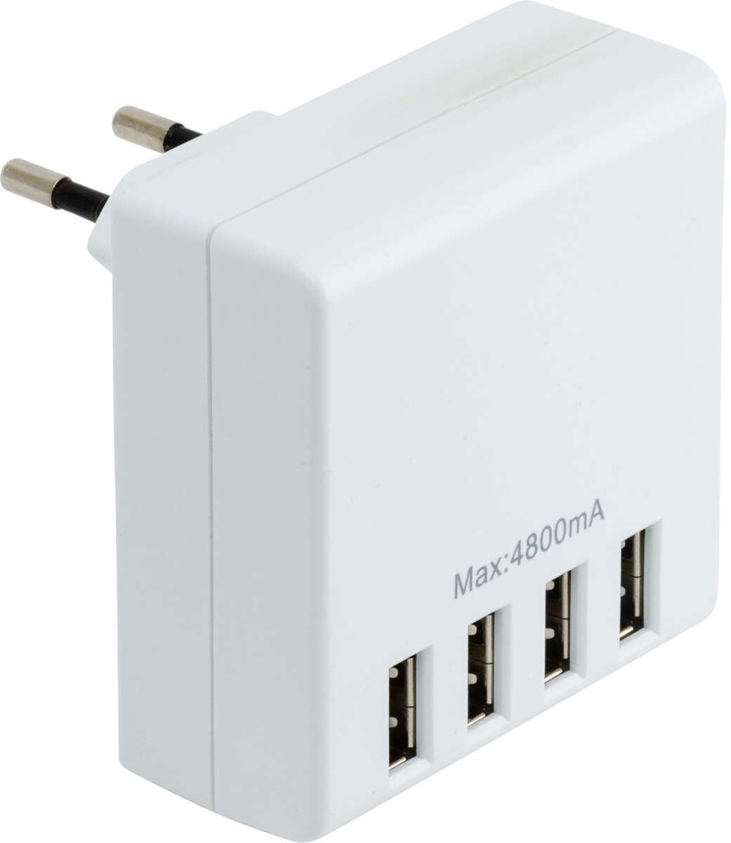 Geila dobbelstøpsel med 4 stykk USB-lader