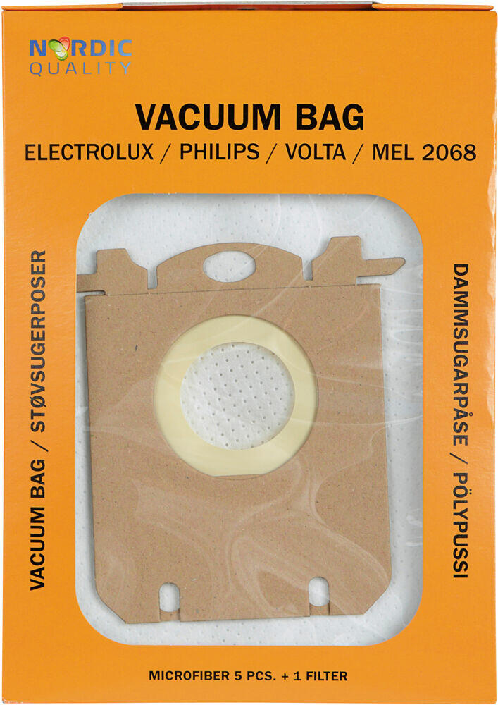 MEL 2068 støvsugerposer 5pk + 1 filter