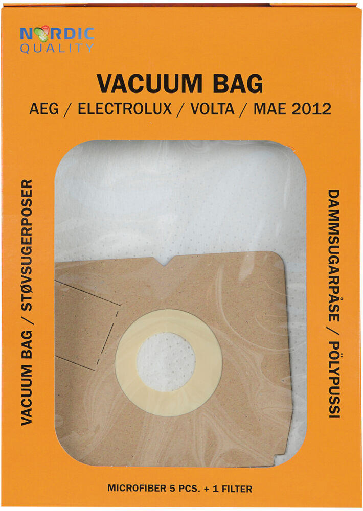 MAE 2012 støvsugerposer 5pk. + 1 filter