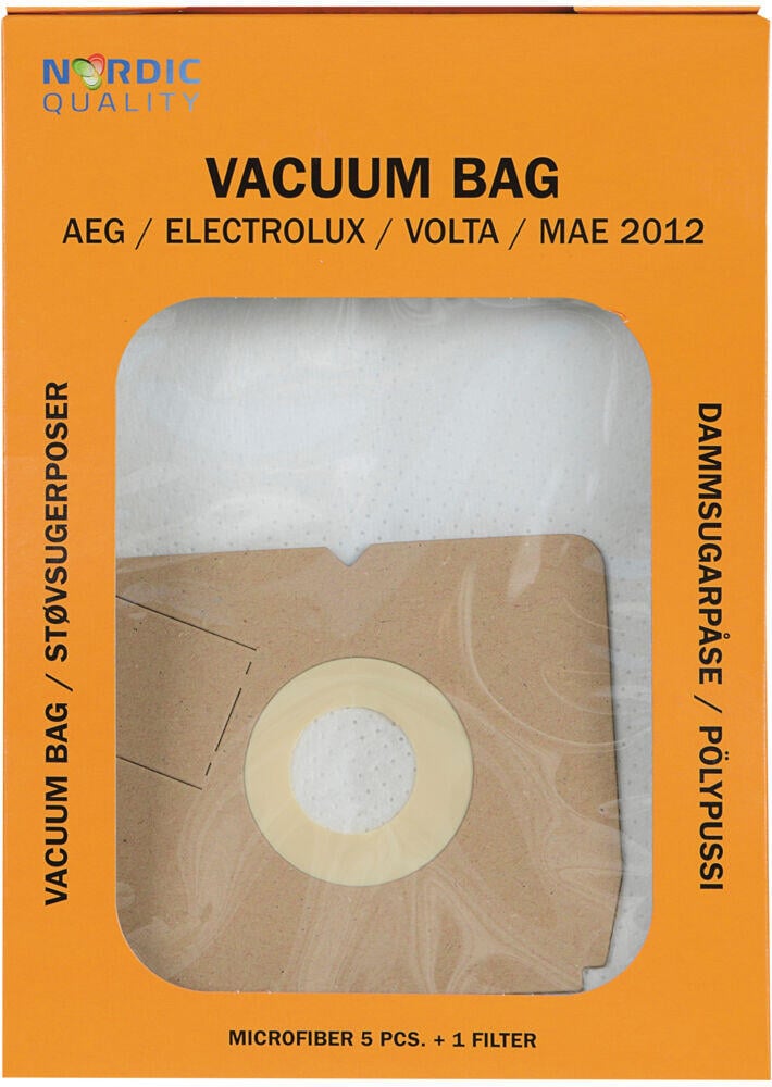 MAE 2012 støvsugerposer 5pk. + 1 filter