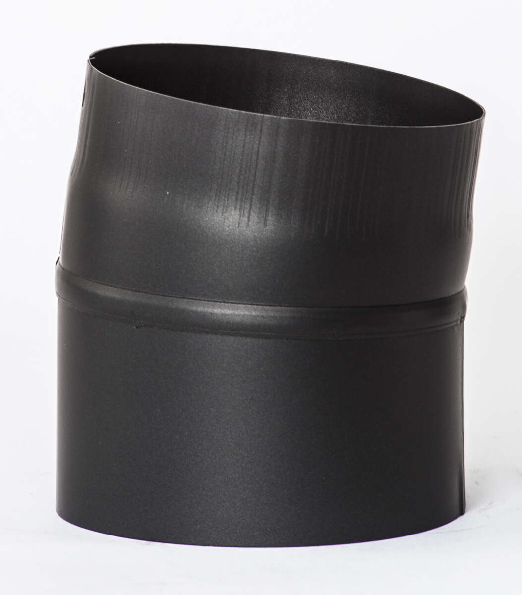 Røkrør kne Ø150x45° kort uten luke