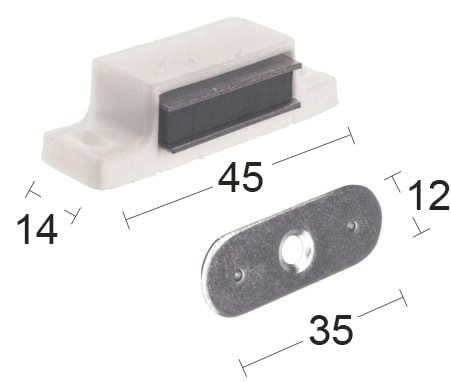 Magnetlås 2030-4 Hvit