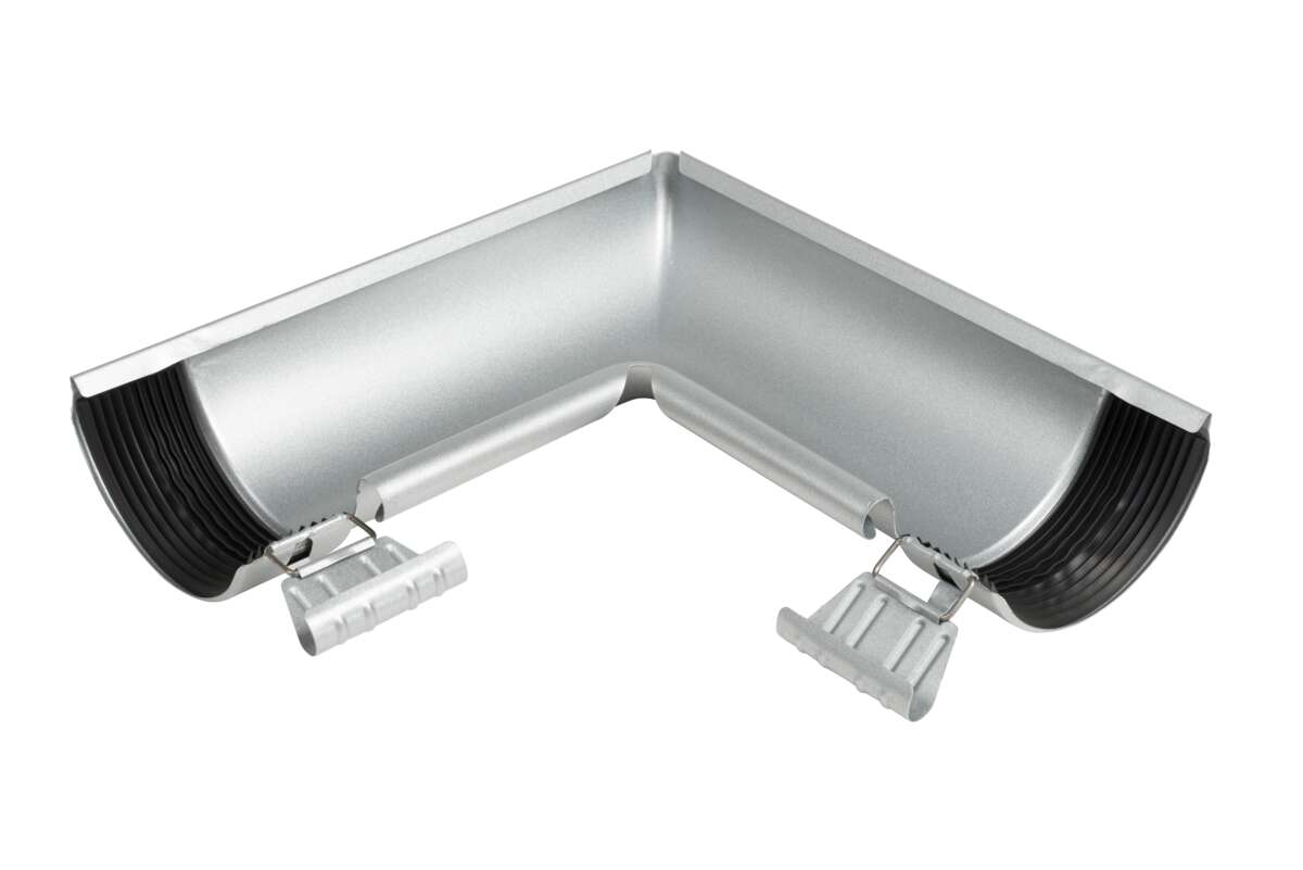 Vinkel innv m/skjøt st 125mm silver