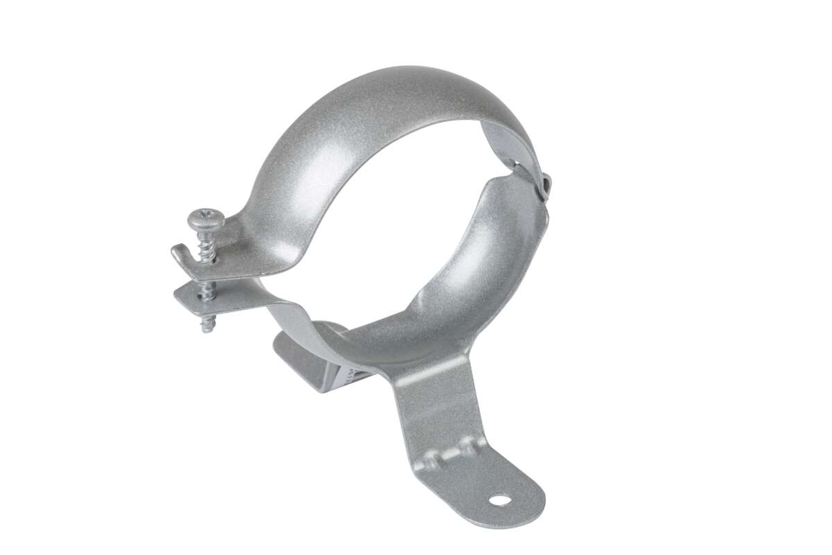 Nedløpsklamme stål 75mm silver n