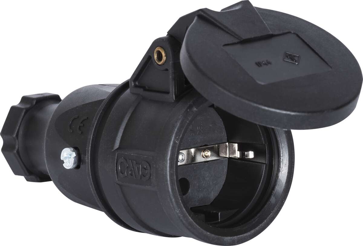 Skjøtekontakt svart jord lokk