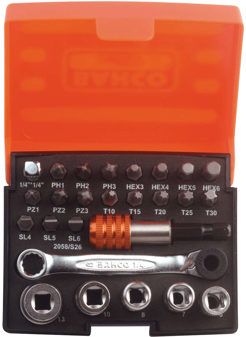 Bahco 2058/S26 bits-skrallesett