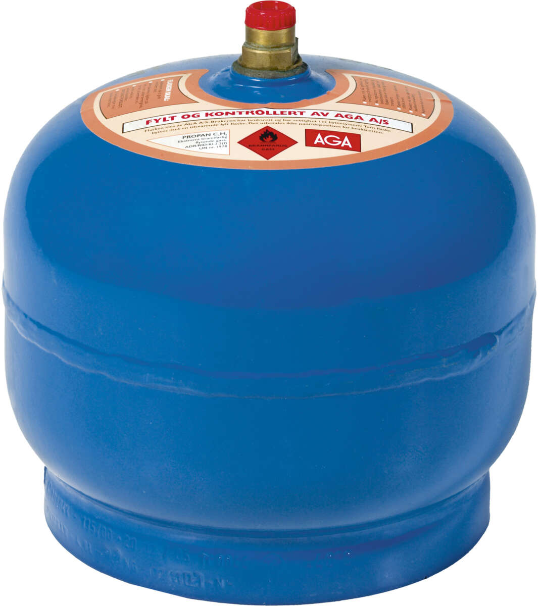 Aga tom stålflaske blå