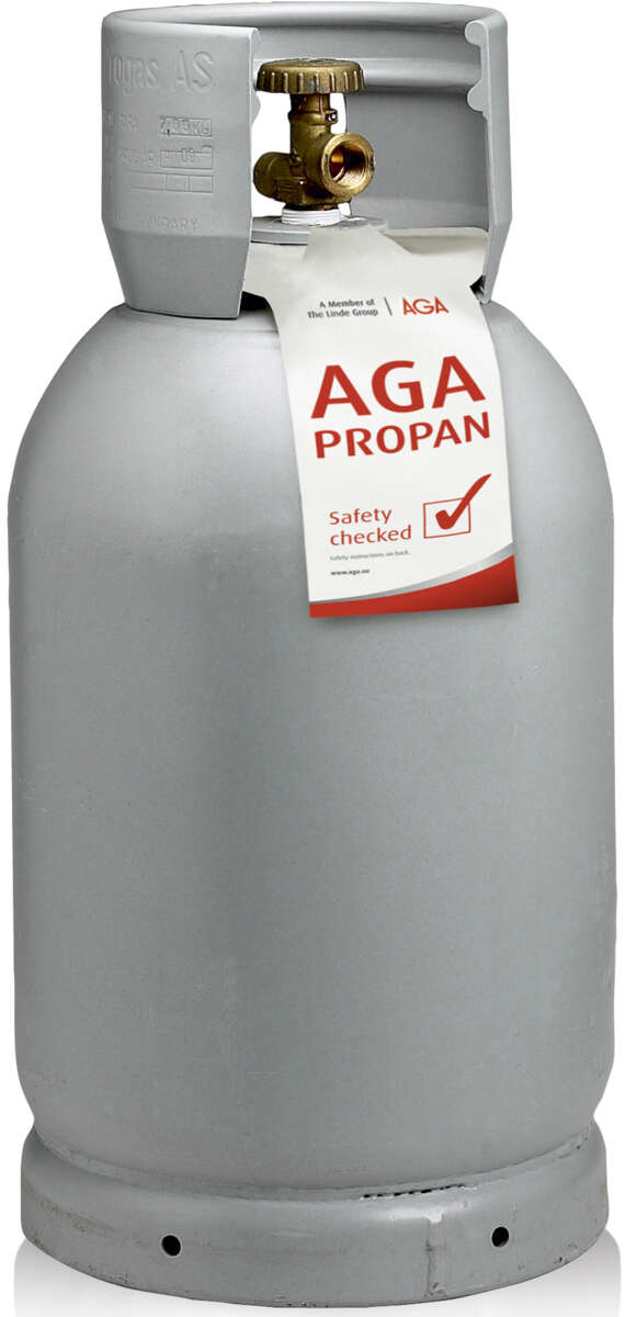 AGA Propan stål tom flaske med industrikobling