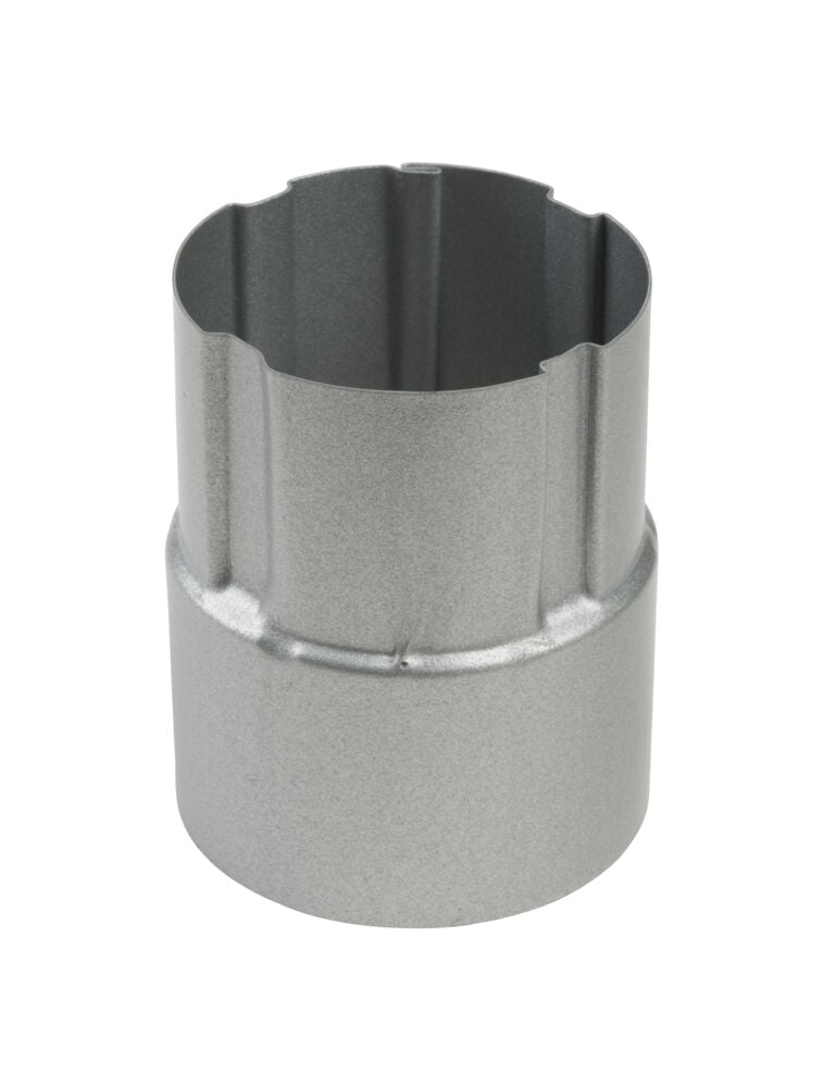 Nedløpsrørskjøt stål 75mm silver