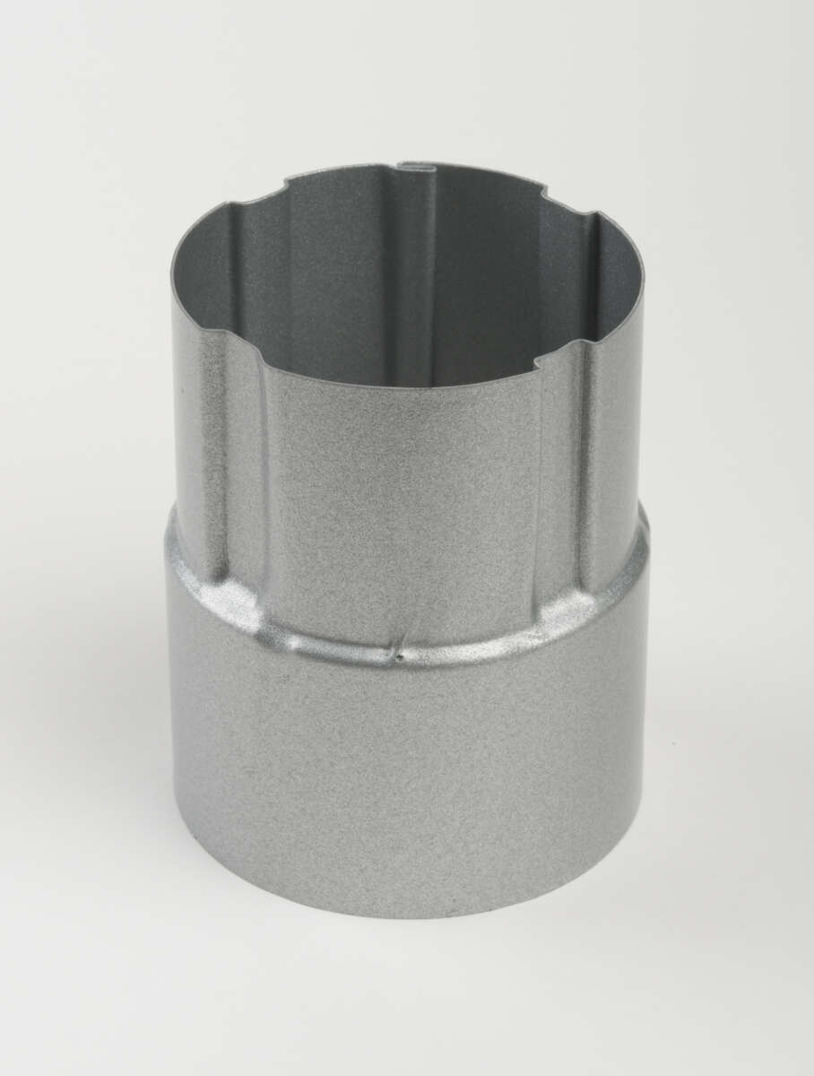 Nedløpsrørskjøt stål 75mm silver