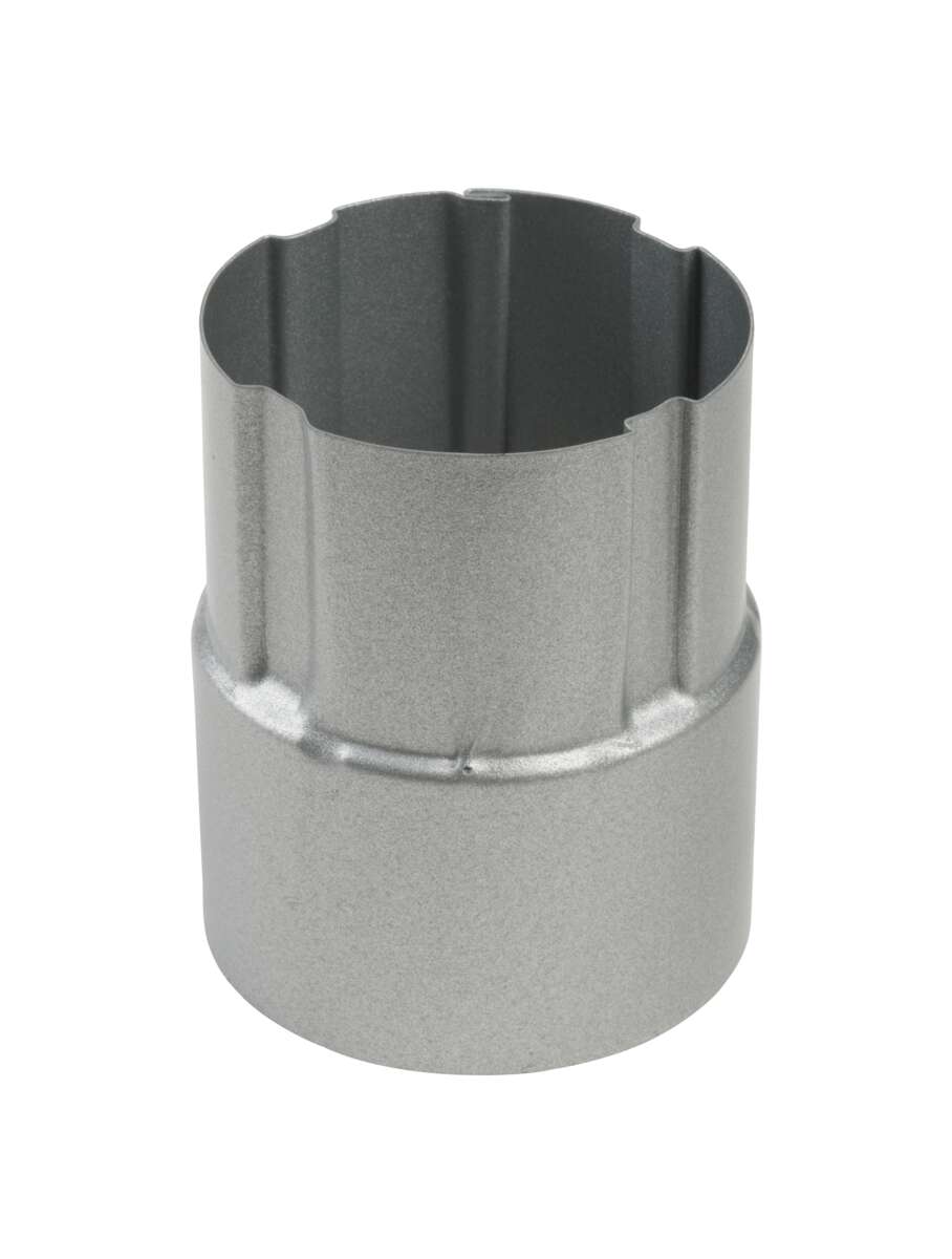 Nedløpsrørskjøt stål 75mm silver