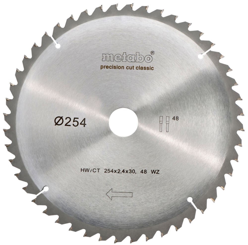 Metabo 254x30 Z48 WZ 5°neg sagblad