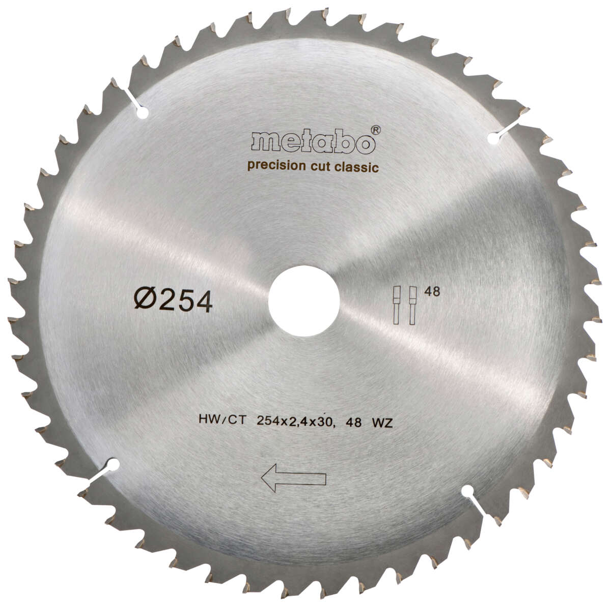 Metabo 254x30 Z48 WZ 5°neg sagblad