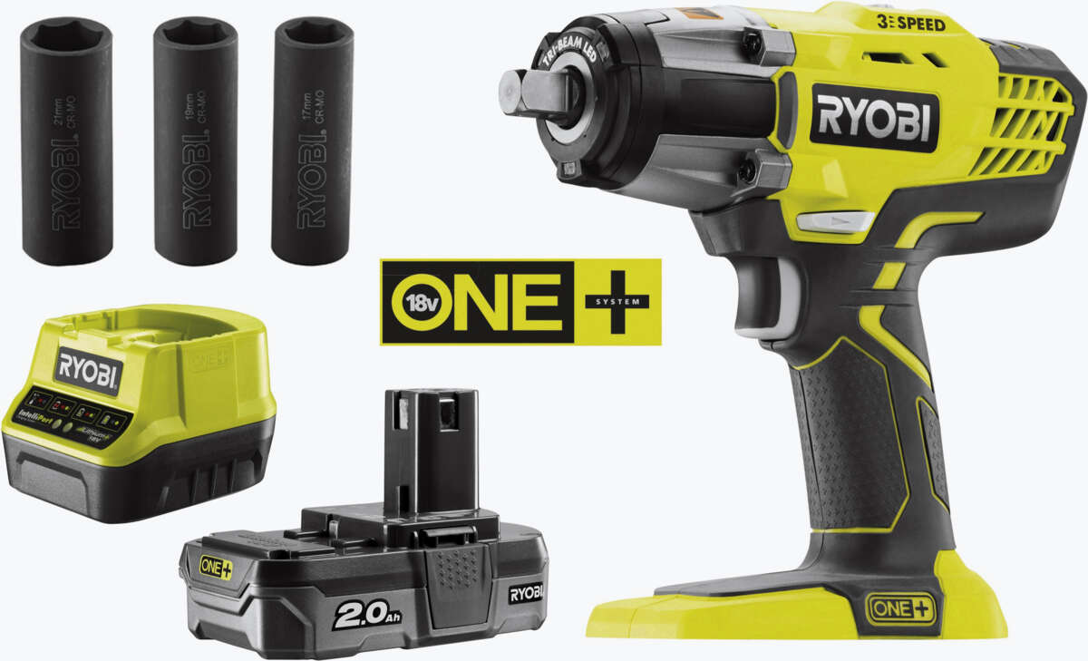Ryobi R18IW3-120S muttertrekker m/batteri