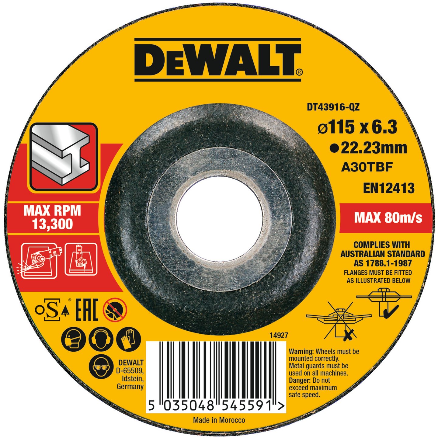 DEWALT DT43916 Slipeskive