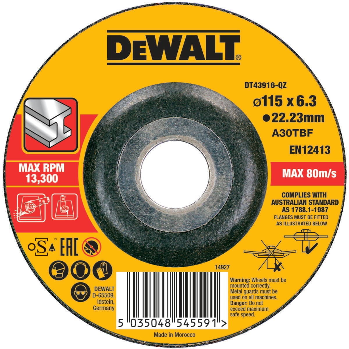 DEWALT DT43916 Slipeskive