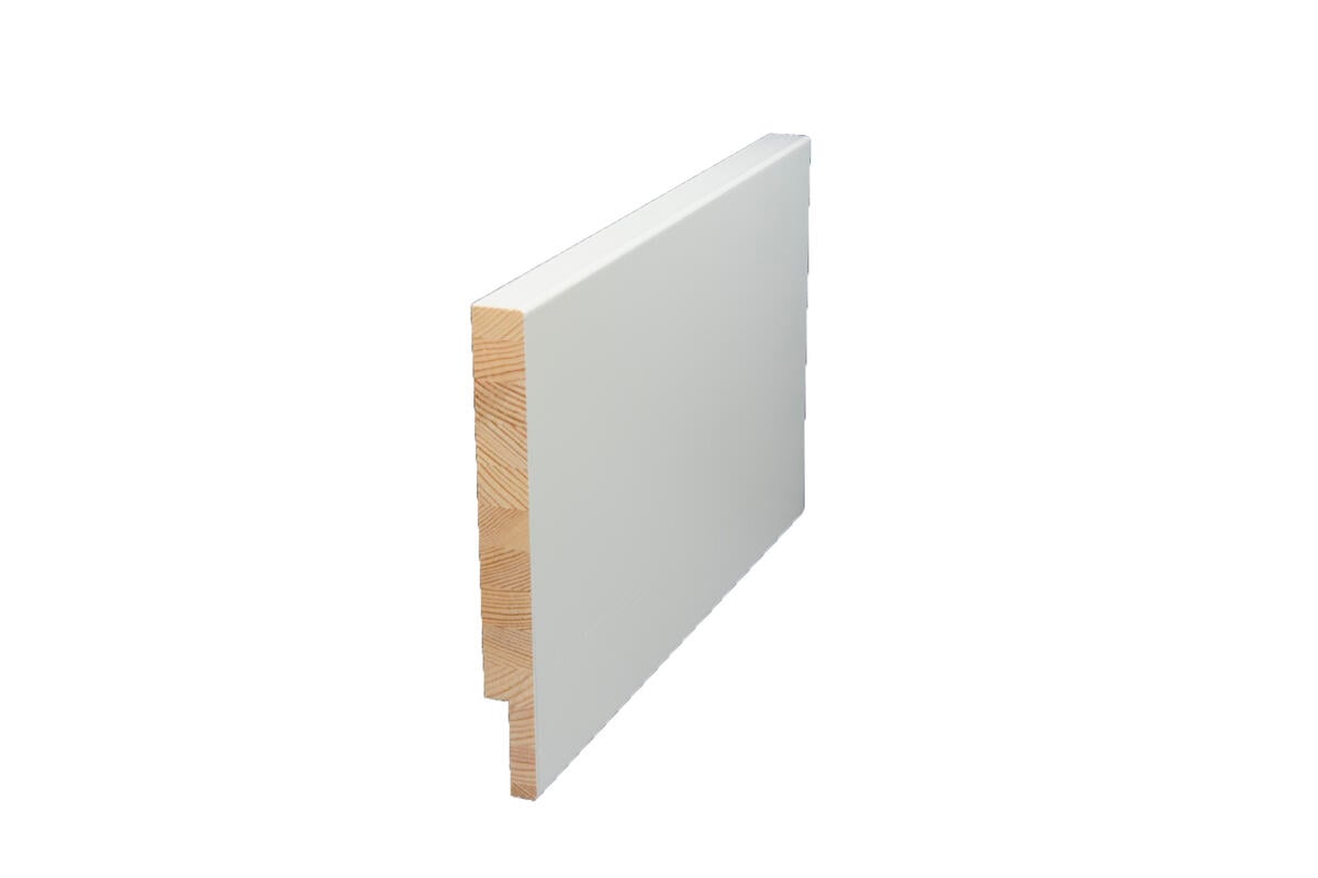 Utforing 18x220x4400 mm, laminert, furu hvitmalt