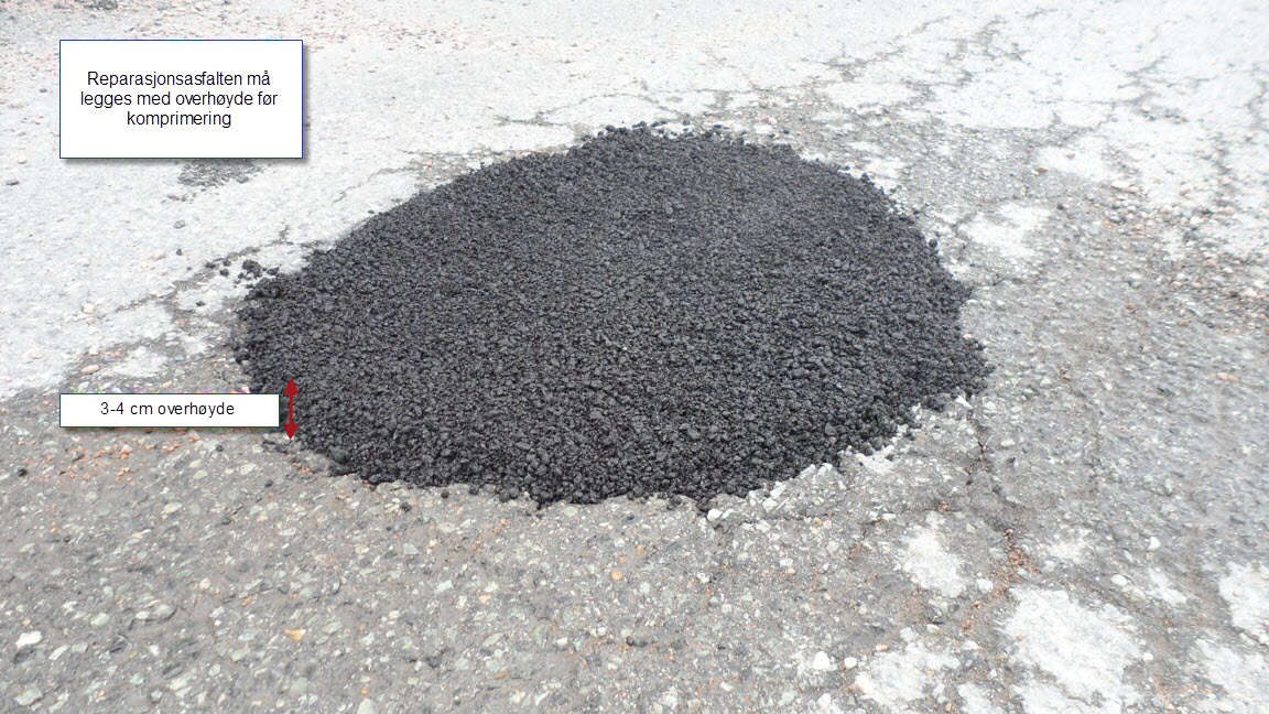 Reparasjonsasfalt i 25 kg. sekk