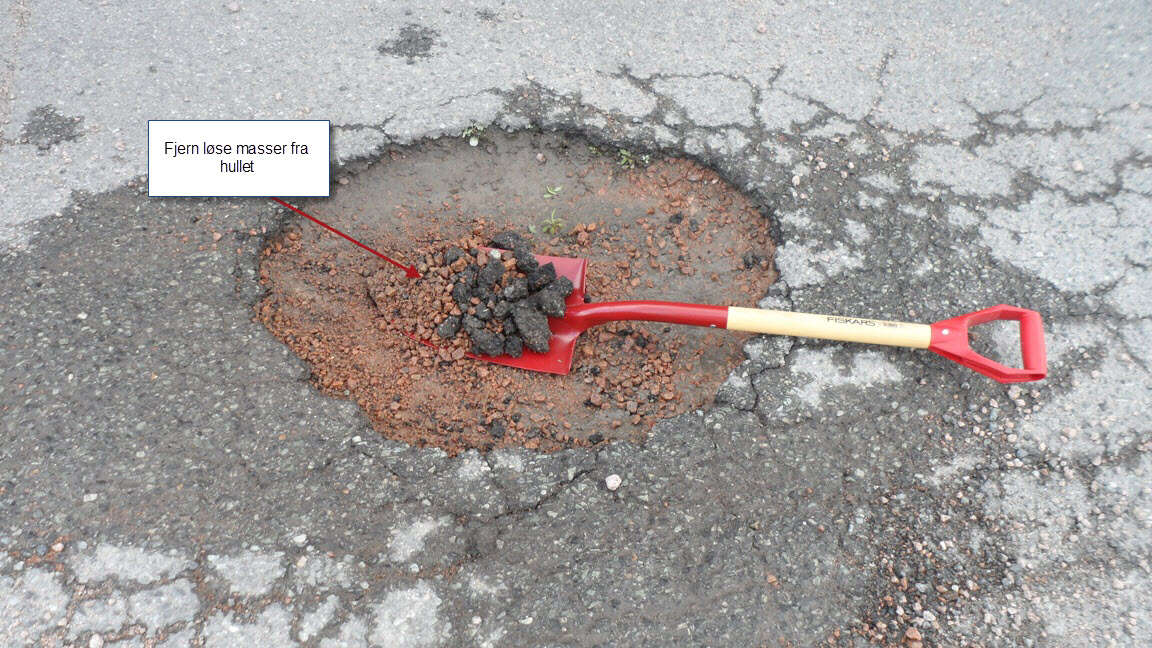 Reparasjonsasfalt i 25 kg. sekk