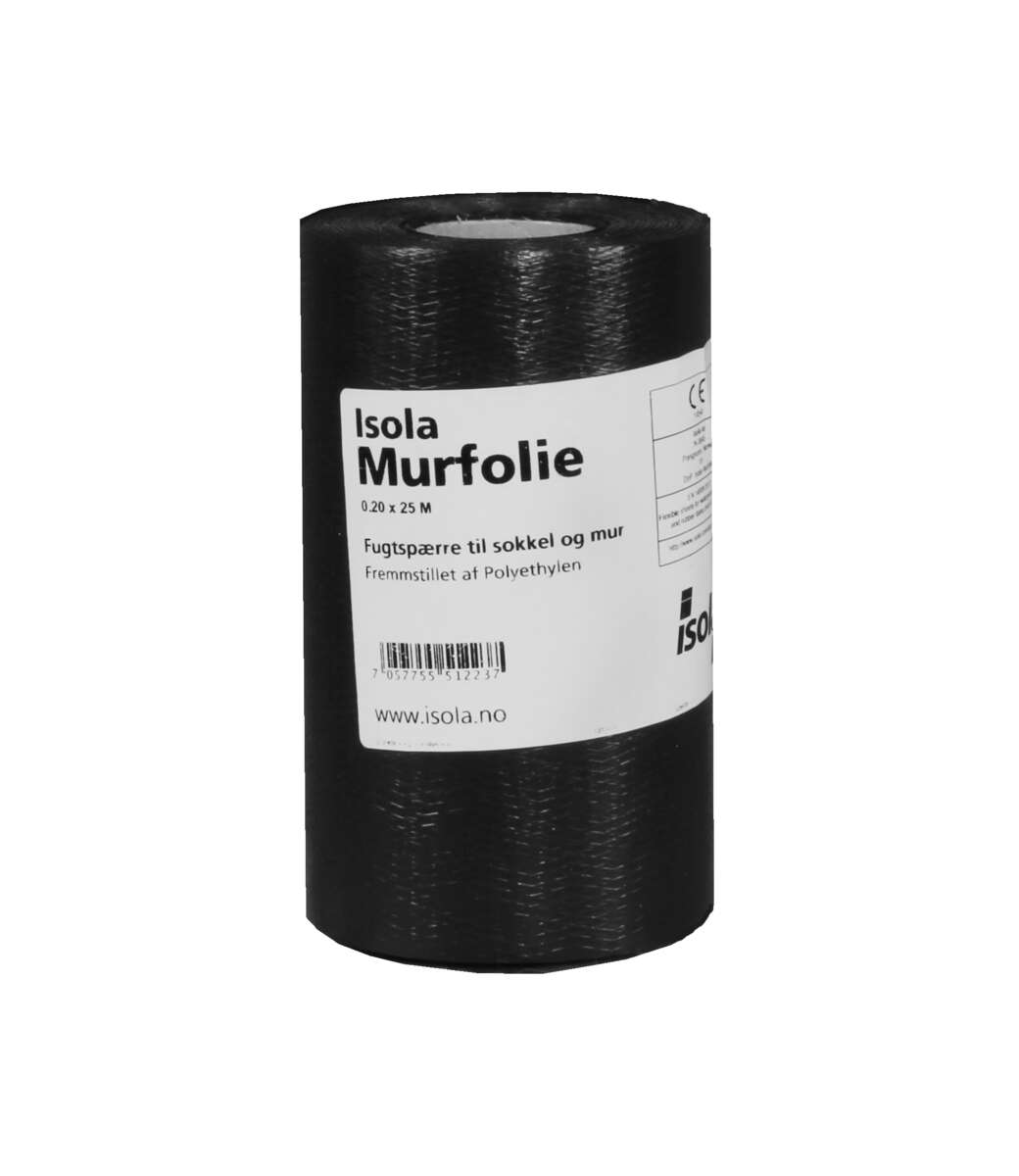 Isola Murfolie 0,20x25m for bunnsvill, overgang grunnmur/vegg
