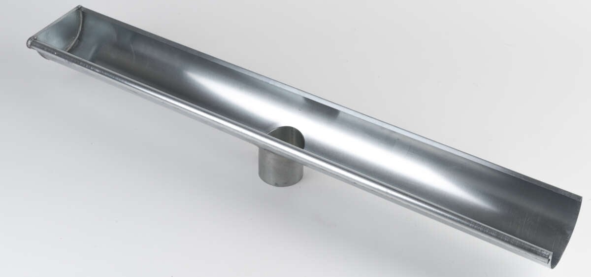 Isola Takrenne med endelokk Zink Venstre 1meter 125mm