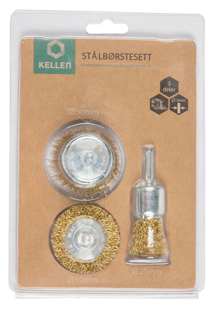 Kellen stålbørstesett