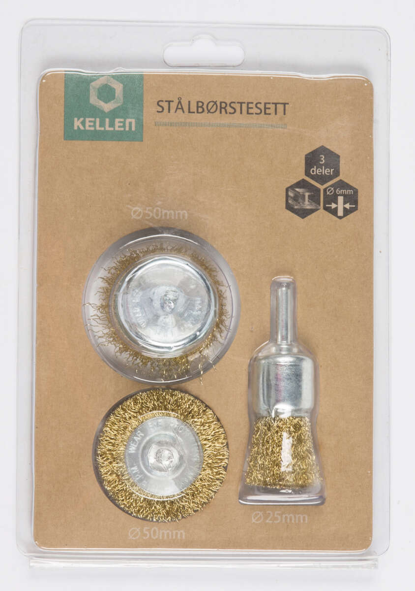 Kellen stålbørstesett