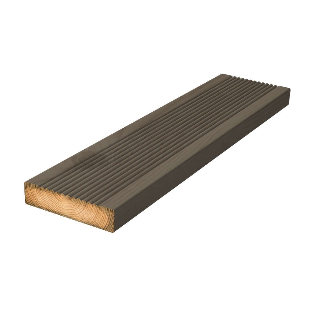 28x120 Royalimpregnert terrassebord rillet grå