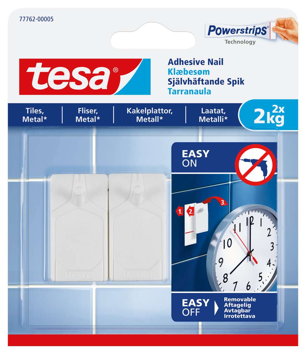 Tesa limspiker for fliser og metall 2 stk.