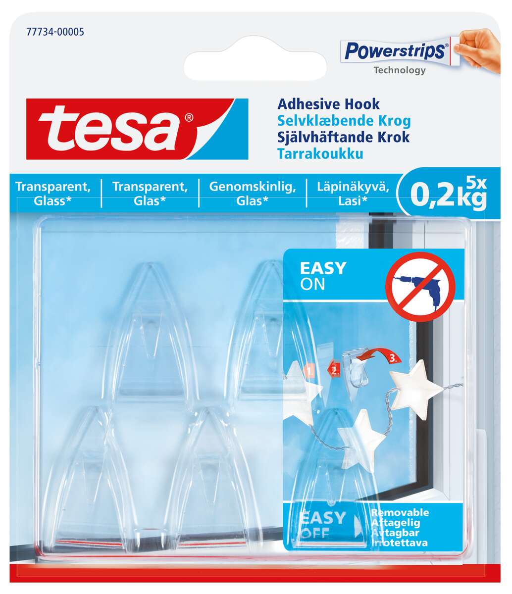 Tesa limkrok for glass eller tapet/gips 5x0,2kg