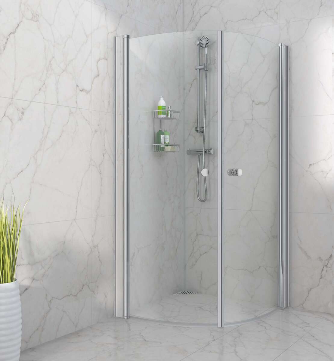 Duxa Elegant buede dusjdører 2 stk