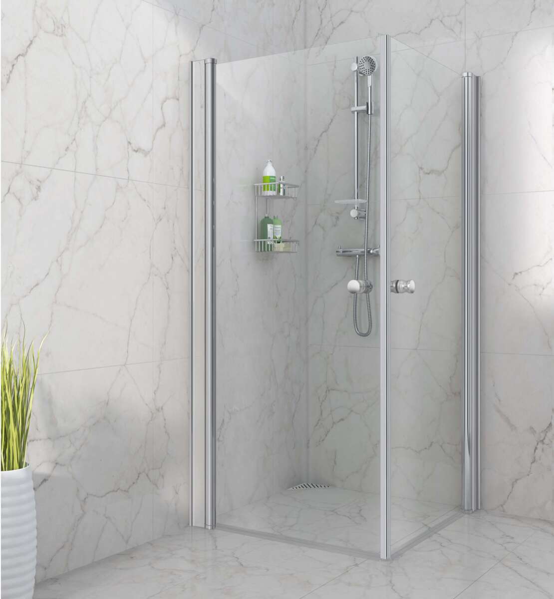 Duxa Elegant rette dusjdører 2 stk