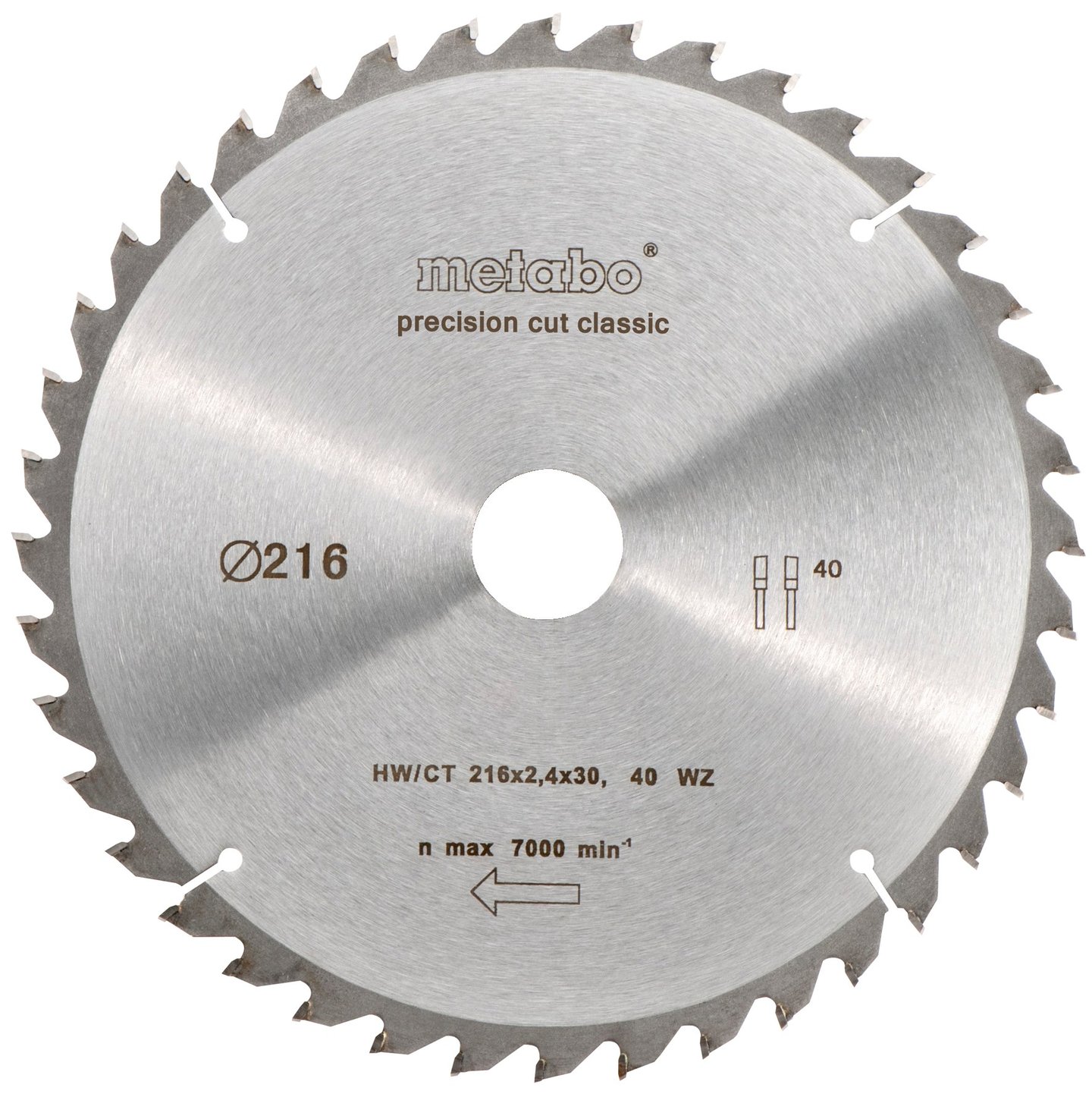 Metabo 216x30 Z40 WZ 5° sagblad