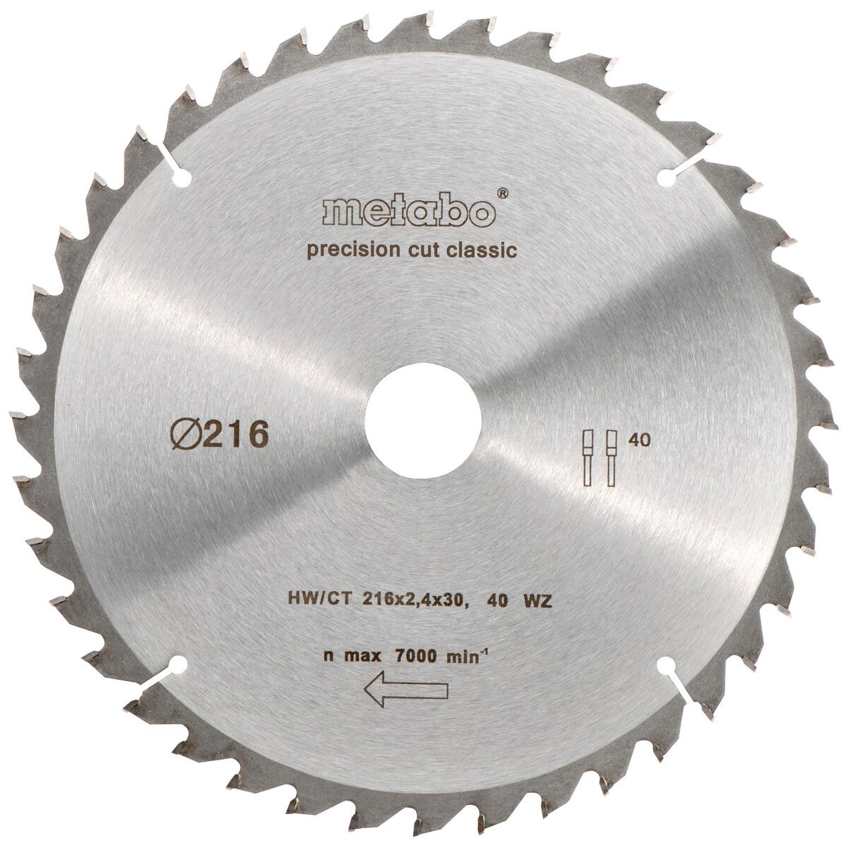 Metabo 216x30 Z40 WZ 5° sagblad