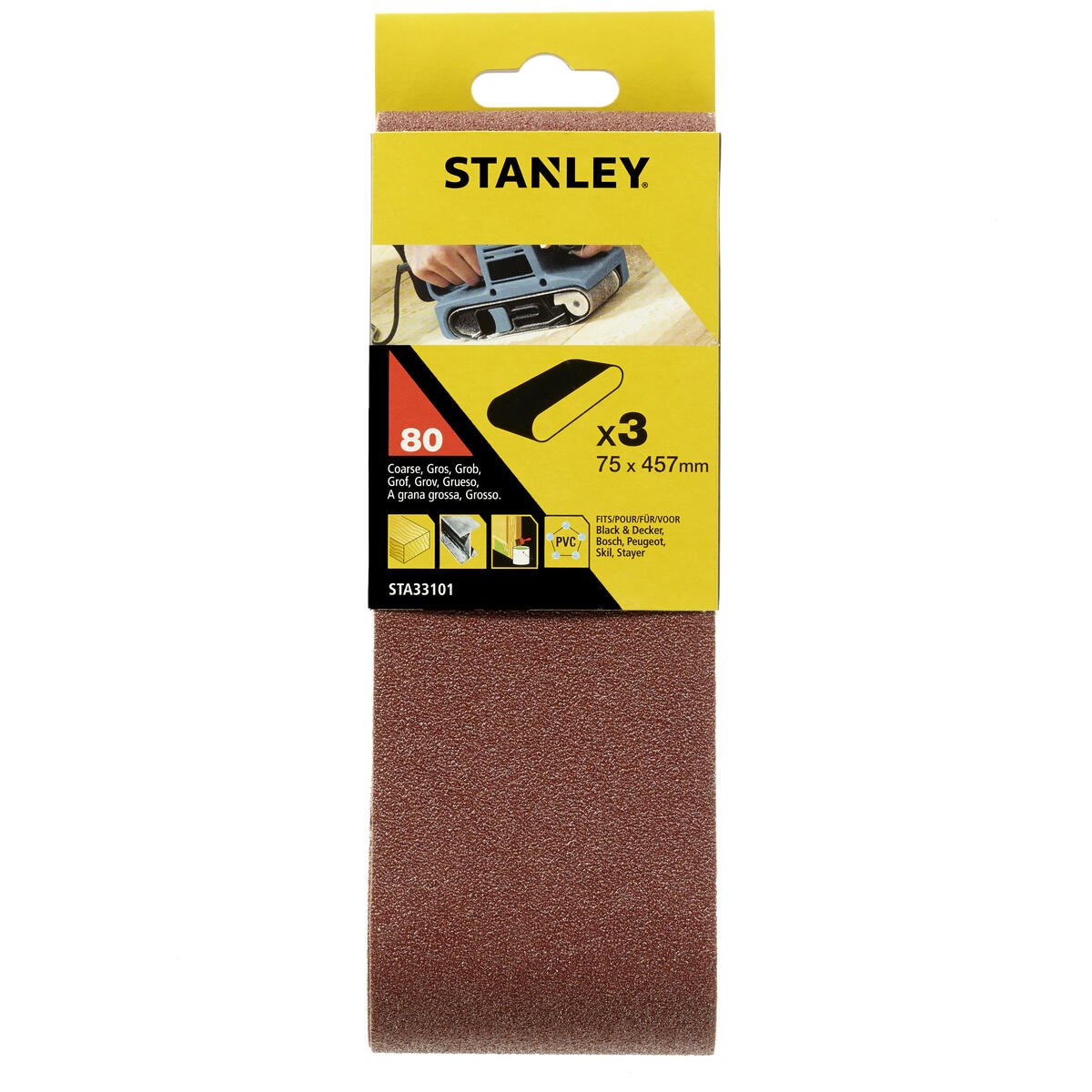 Stanley STA33101 slipebånd 3-pk