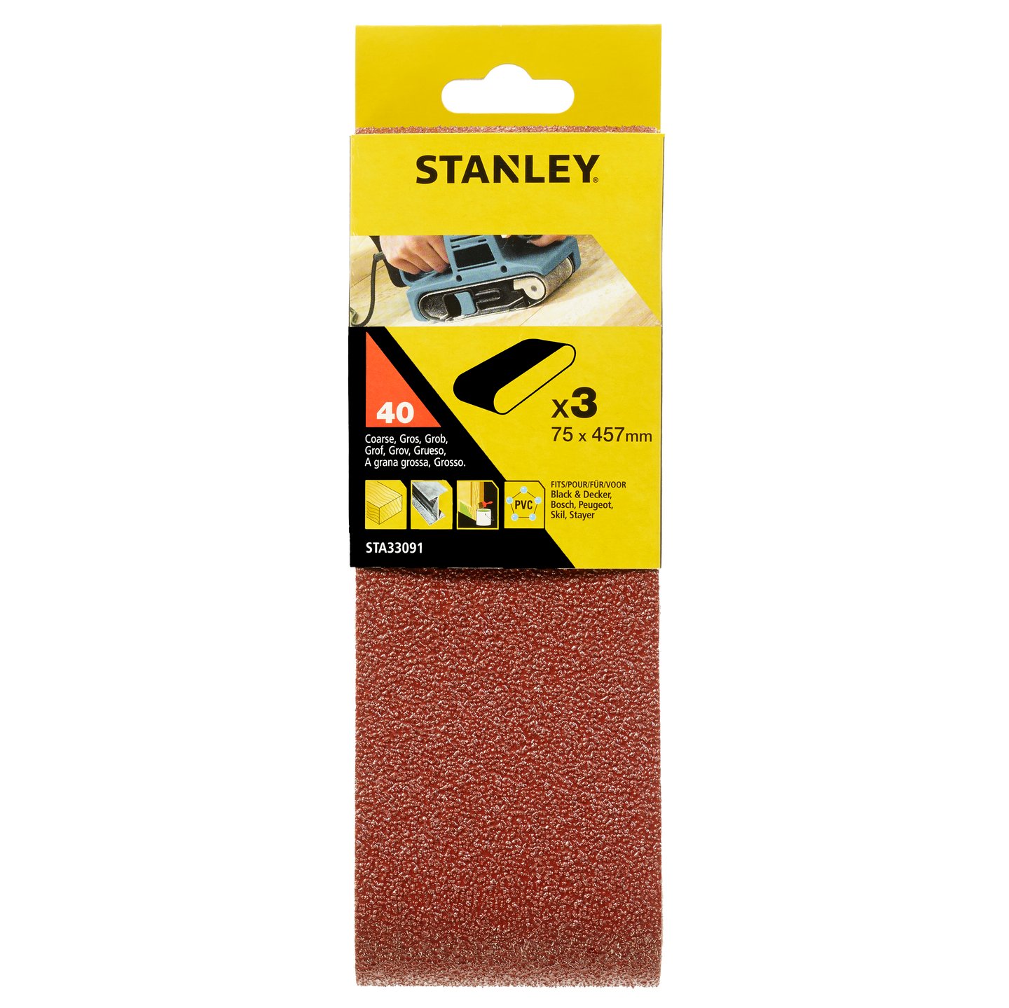 Stanley slipebånd 75x457 40K STA33091