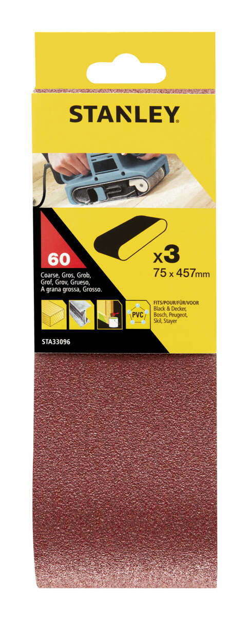 Stanley STA33096 slipebånd 3-pk