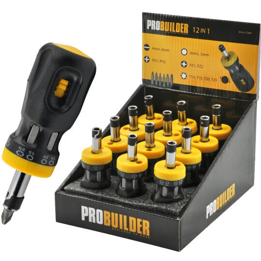 Probuilder skralle bitssett 12-i-1