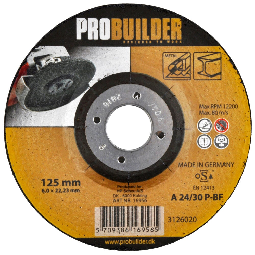Probuilder slipeskive stål 125 mm
