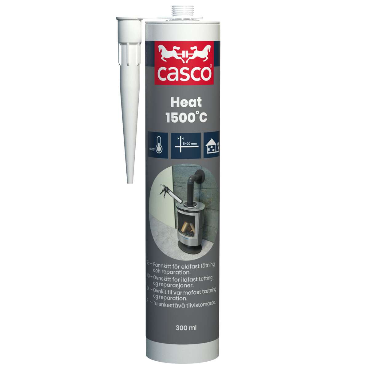 Ildfast fugemasse Casco Heat 1500°C Sort