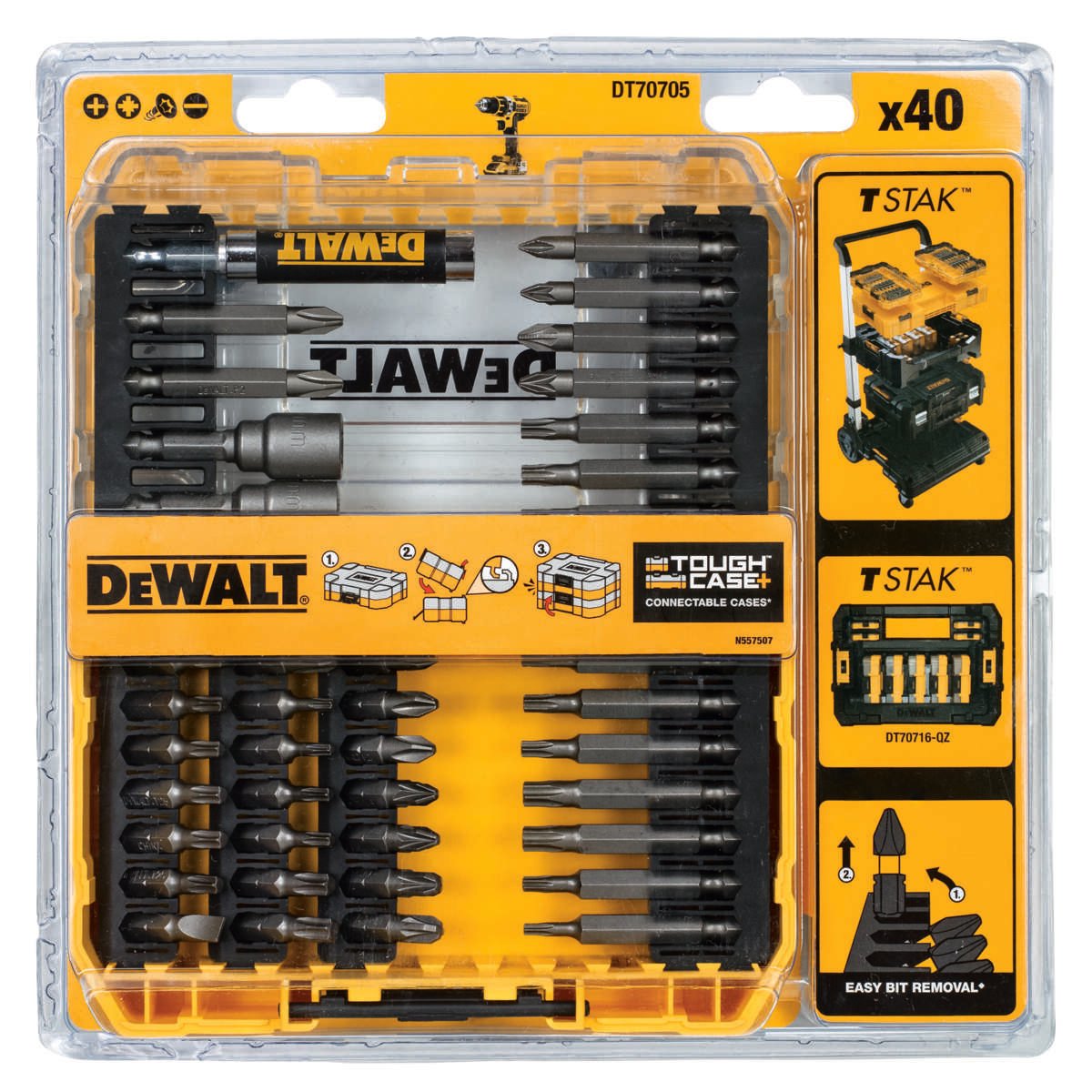 DeWALT DT70705 bitsett 40 deler